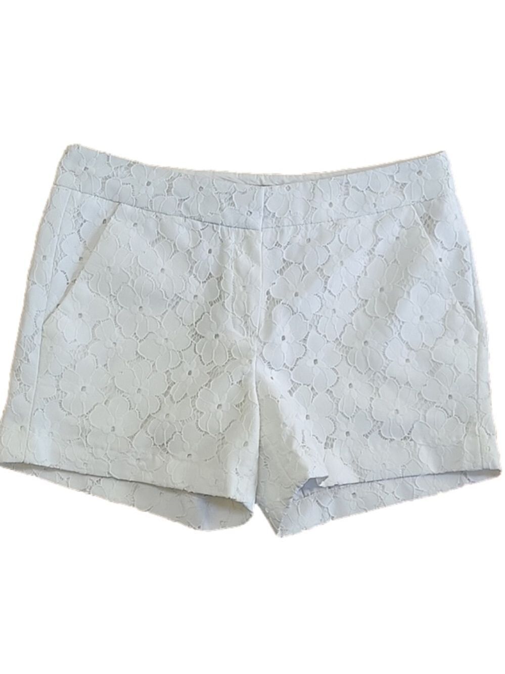 Saint Tropez West Ivory Daisy Lace Overlay Shorts Size 4
